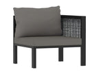 3-seater sofa with cushions, anthracite, woven resin UKWG05150