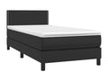 Upholstered bed base with mattress, black, 90x200 cm, faux leather, YXLJ95026