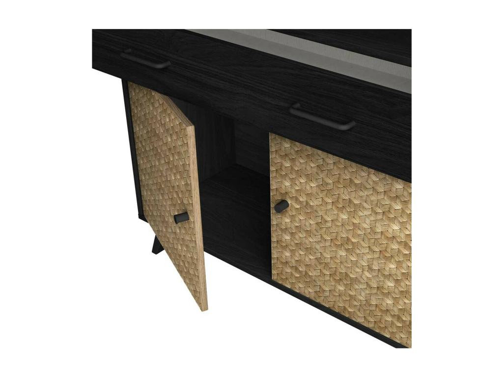 2-Door 1-Drawer Buffet, Black/Wood - Boisona FPXU10318