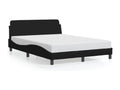 Black bed frame without mattress, 140x190 cm, fabric, YESY20843