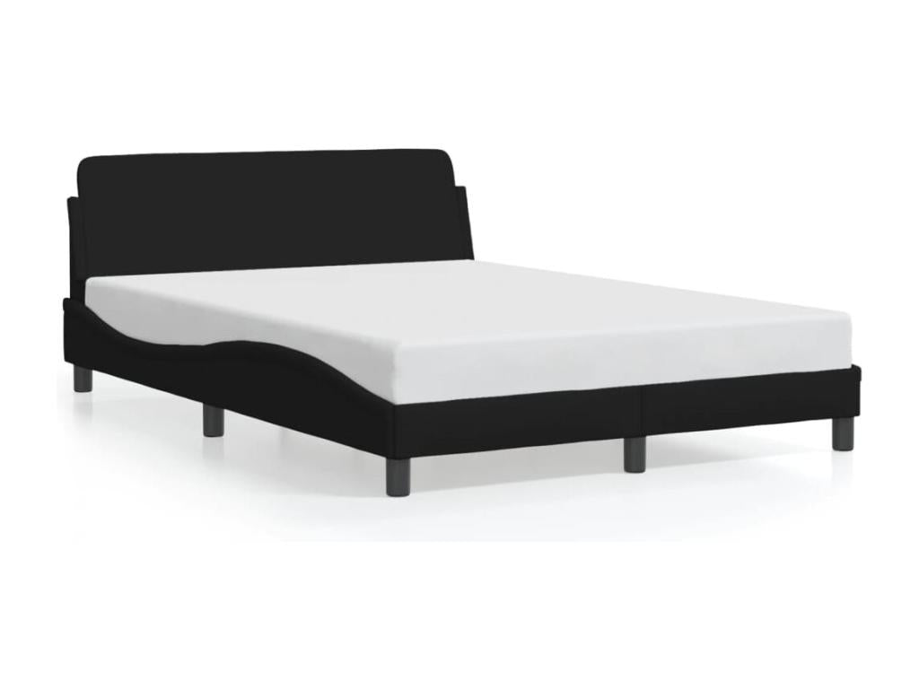 Black bed frame without mattress, 140x190 cm, fabric, YESY20843