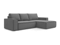 3-seater right-hand corner sofa bed in velvet - grey - Boisona NTFO43887