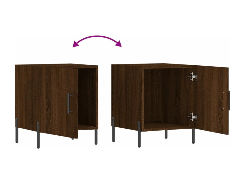2-piece bedside tables, brown oak, 40x40x50 cm, engineered wood, GAXN36951