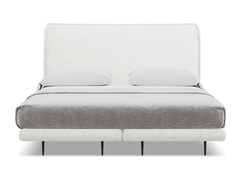 Upholstered bed with 140x200cm looped fabric mattress - white - Boisona OFPI17886