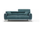 Boisona Sofa with sliding seats in soft waterproof fabric T02 199 cm Duck Blue VZNH41167