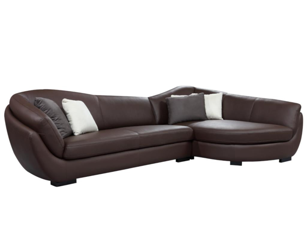 Boisona 5-seater buffalo leather corner sofa - Brown - Right-hand corner by Boisona GMYS29386