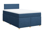 Boisona bed base with blue mattress 120x190 cm fabric LEEB02461