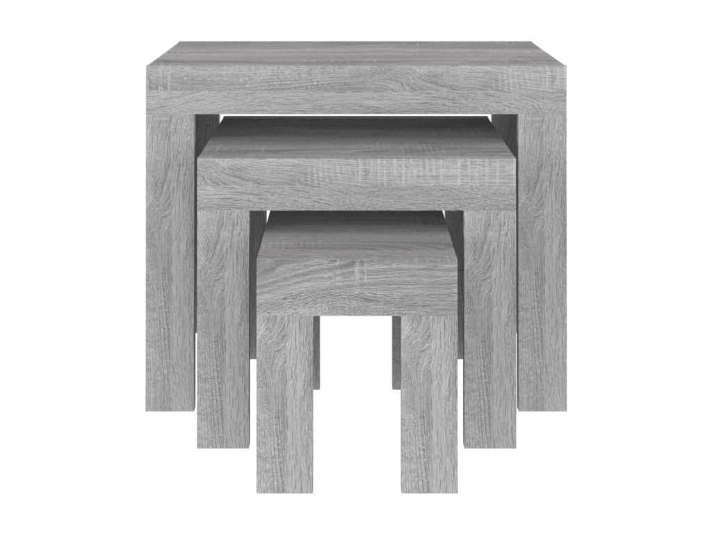 Boisona nesting coffee tables, 3 pieces, grey engineered wood, JUMW85885