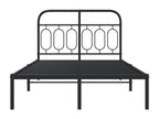 Metal bed frame without mattress, with black headboard, 120x190cm DJPJ37726