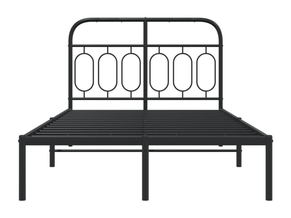 Metal bed frame without mattress, with black headboard, 120x190cm DJPJ37726