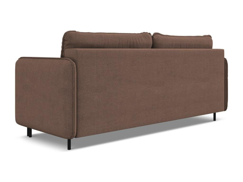 3-seater convertible sofa in textured fabric - powder pink - Boisona EAWC45544