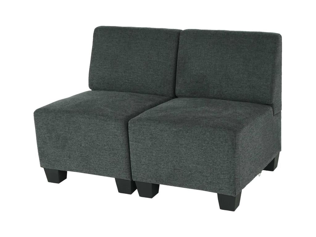 Modular Boisona 2-seater sofa, anthracite grey, without armrests YCGL93903