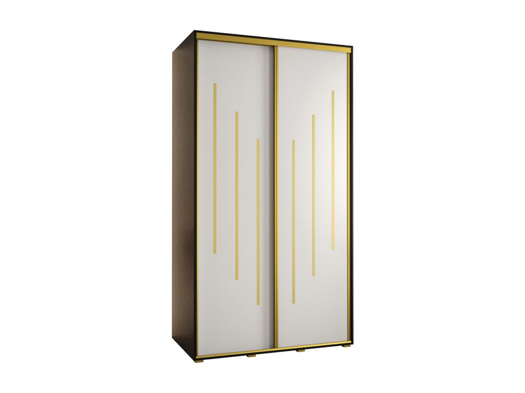 Boisona 8 Sliding Door Wardrobe 235.2/130/60 2 Doors Black/White/Gold NSBW94167