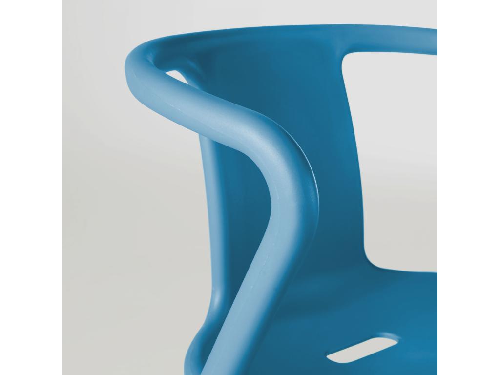 Set of 4 blue plastic chairs UJMH27501