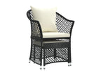 2-piece garden furniture set with cushions, black woven resin, YPUJ41346