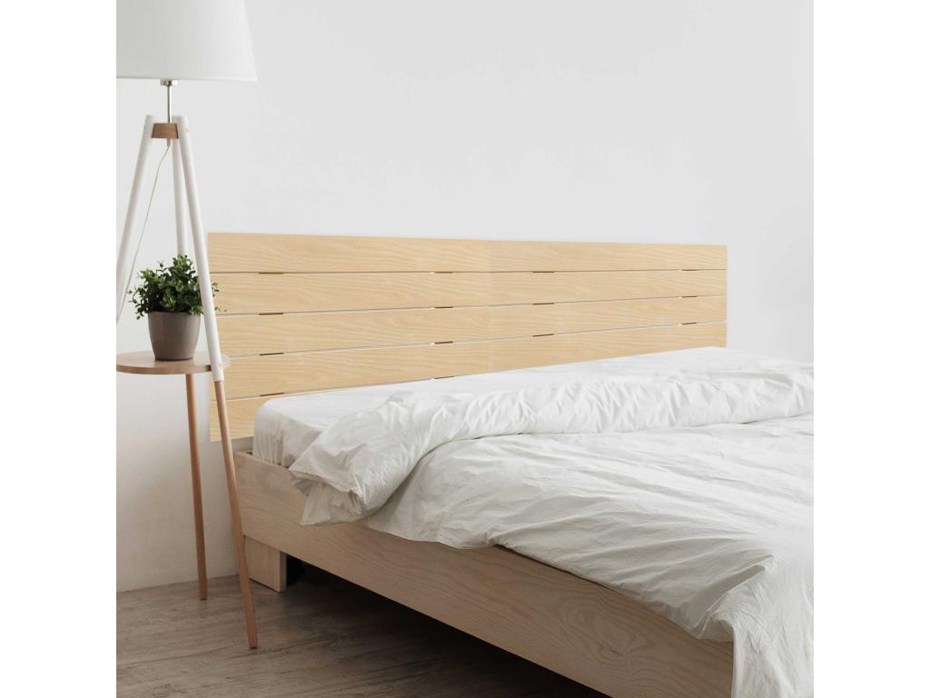 Boisona Recycled MDF Double Pallet Style Horizontal Headboard 210x46cm for 220cm Beds - Natural Wood BWLZ98479