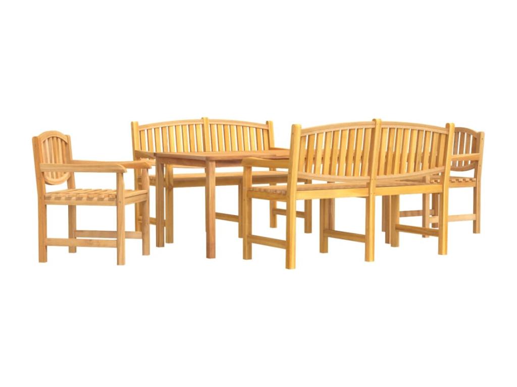 5-piece garden dining set, solid teak wood TBUS04183