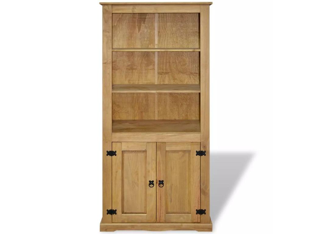 Boisona KIXZ04102 2-Door Storage Cabinet in Natural Solid Pine