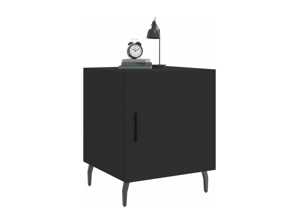 Black bedside table 40x40x50 cm engineered wood RMXY42037