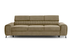 Convertible sofa with adjustable headrests, beige velvet, Boisona 261cm TALW33581