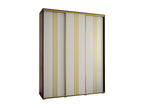 Boisona 6 Sliding Door Wardrobe 235.2/200/45 3 Doors Black/White/Gold DSXV55908