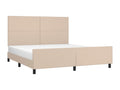 Cappuccino bed frame with headboard, 160x200 cm, faux leather, FEEC00945
