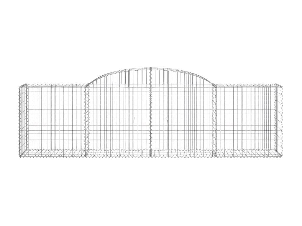 3-piece arched gabion baskets, 300x50x80/100 cm, galvanized iron LGZJ46033