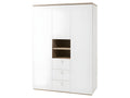 3-door, 3-drawer, 2-niche wardrobe in white lacquered wood finish - Boisona NCOV12904