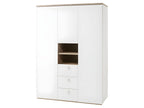 3-door, 3-drawer, 2-niche wardrobe in white lacquered wood finish - Boisona NCOV12904