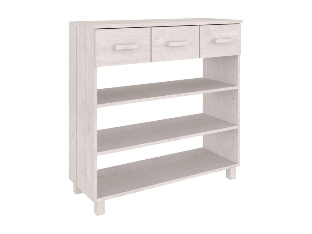 Boisona White Console Table 90x35x90 cm Solid Pine Wood WRBY14828