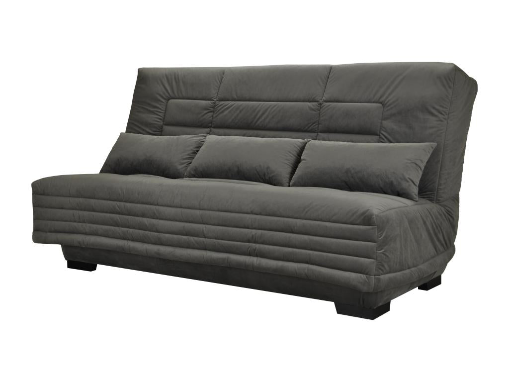 Fabric click-clack sofa with storage, Boisona 20cm mattress, Boisona 193cm mattress - Dark mottled grey color UQOW64447
