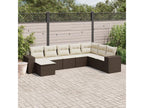 8-piece garden furniture set with brown resin wicker cushions WDEJ80323