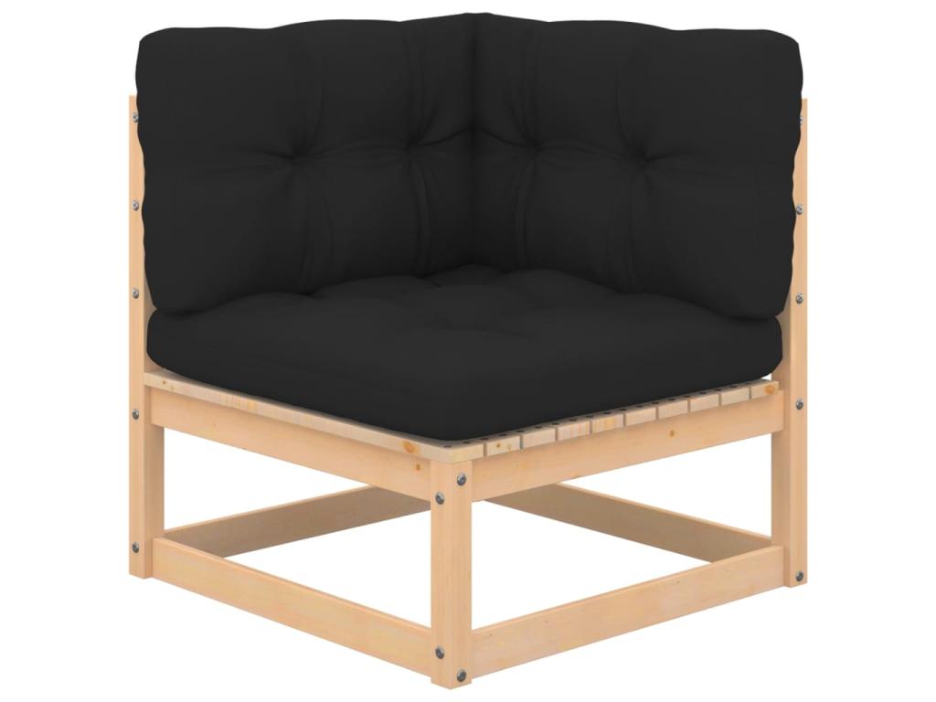 8-piece garden furniture set with cushions, solid pine wood, 6 OOPP77485