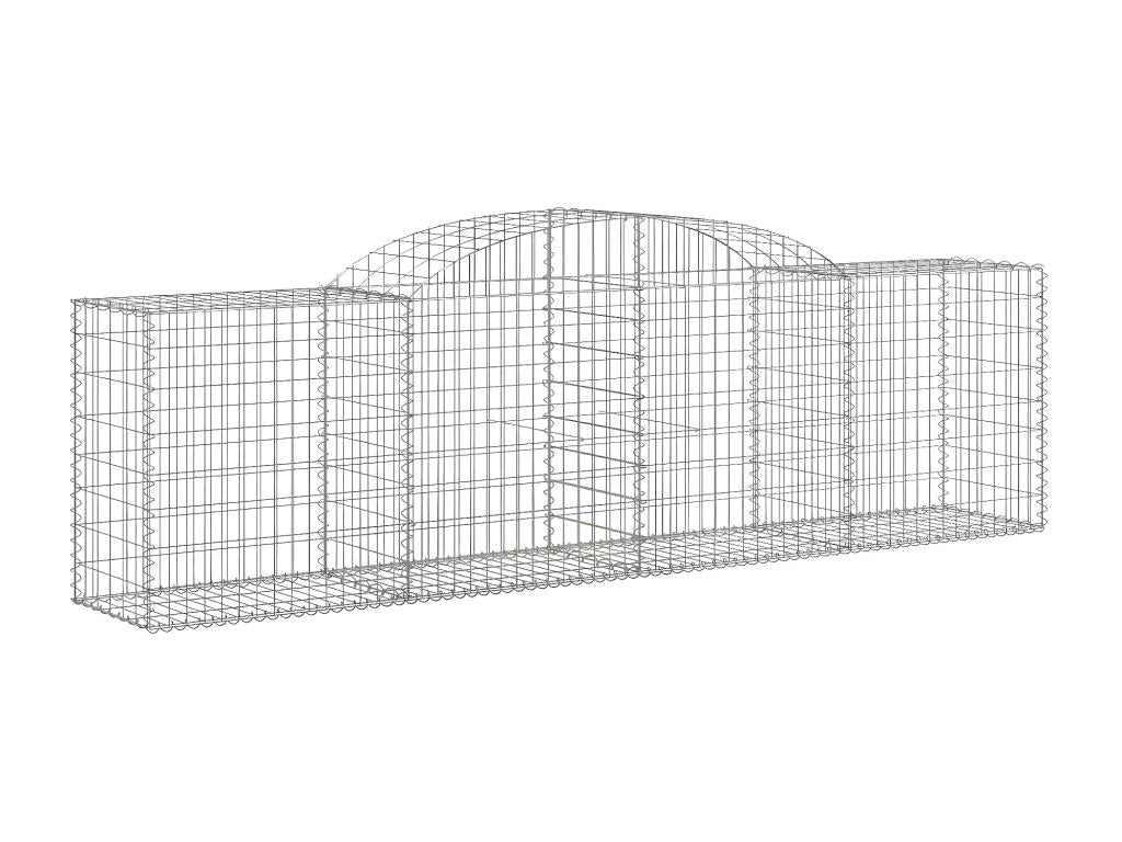 3-piece arched gabion baskets, 300x50x80/100 cm, galvanized iron LGZJ46033