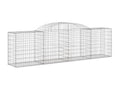 3-piece arched gabion baskets, 300x50x80/100 cm, galvanized iron LGZJ46033
