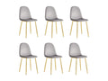 Set of 6 chairs in grey velvet with gold legs - SCANDINAVIAN ONVZ53617