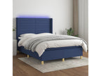 Boisona bed base with mattress and LED light, blue, 140x190 cm, fabric, YOKS64749