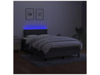 Boisona bed base and mattress with LED lighting, Dark Grey, 120x200 cm, VQKI50532