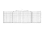 7-piece arched gabion baskets, 400x30x120/140 cm, galvanized iron, WDSU61166