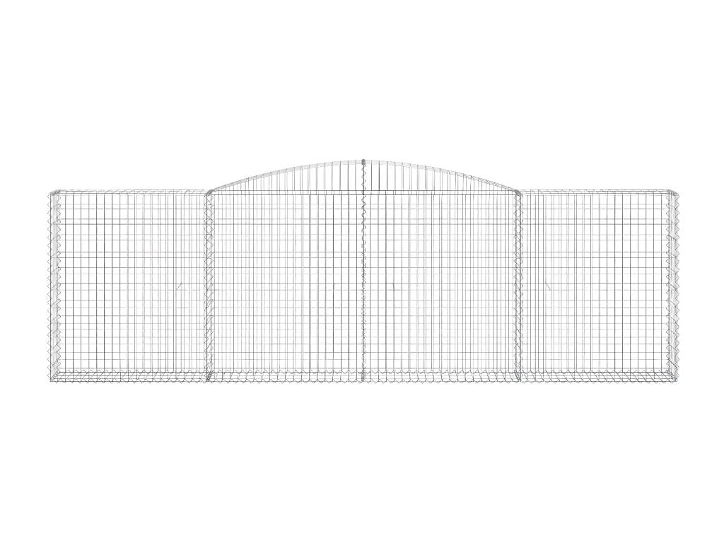 7-piece arched gabion baskets, 400x30x120/140 cm, galvanized iron, WDSU61166