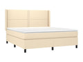 Boisona bed base with LED mattress, Cream, 180x200 cm, Fabric QCFK10279