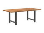 Light brown rectangular solid oak dining table QCMZ72494