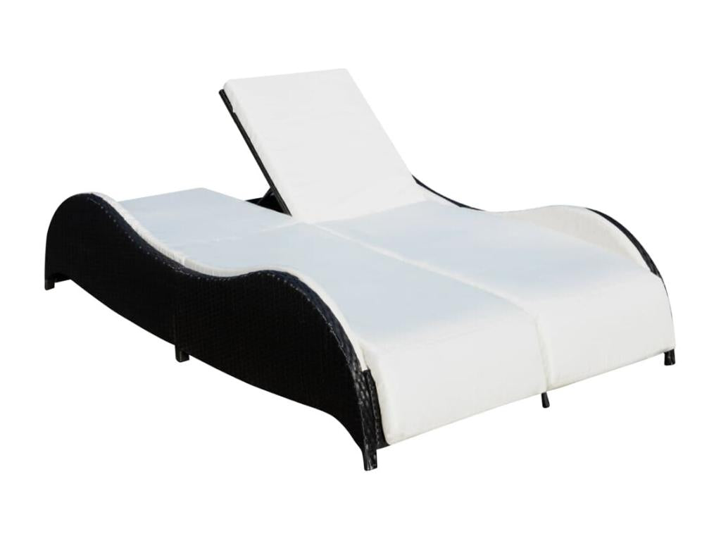 Black resin sun lounger/deckchair 200x132x45 cm 02 0012729 NEKJ94300