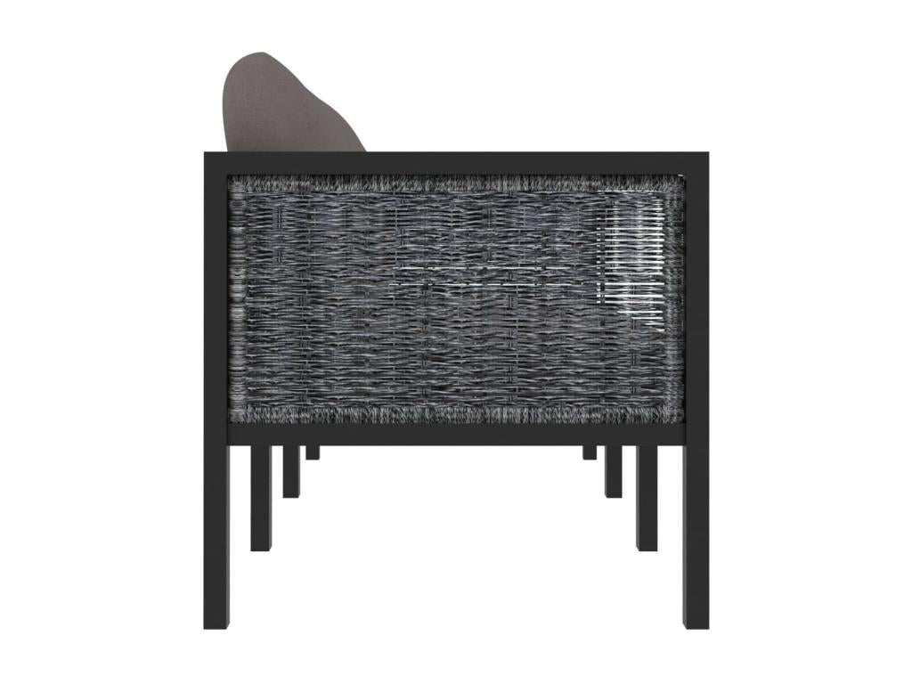 3-seater sofa with cushions, anthracite, woven resin UKWG05150