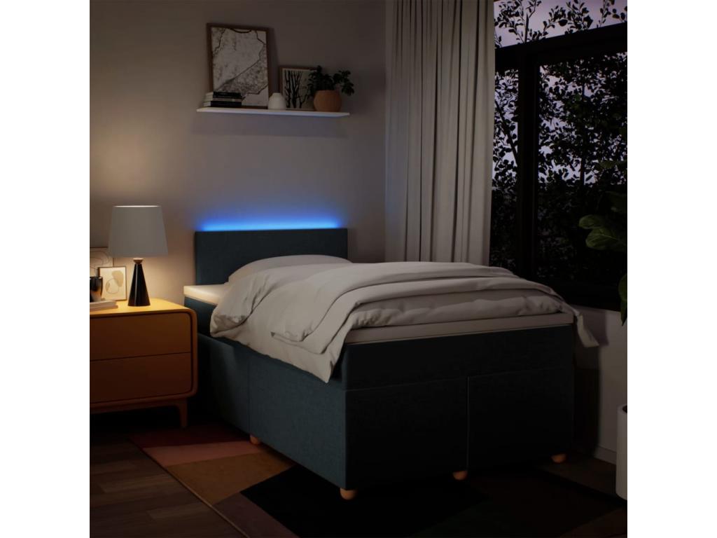 Boisona bed base with blue mattress 120x190 cm fabric LEEB02461