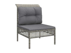 8-piece garden furniture set with cushions, Grey Wicker Resin JTFV95901