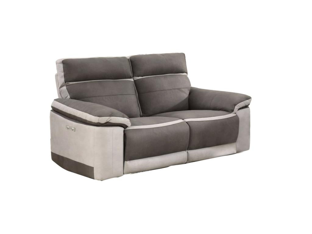 Boisona GFWU10653 2.5-seater motorized reclining sofa in two-tone fabric