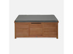 200L Wooden Garden Storage Box - Grey Caja - 125x60cm Cushion Storage Box with 2 Gas Springs and Handles PNSW64681