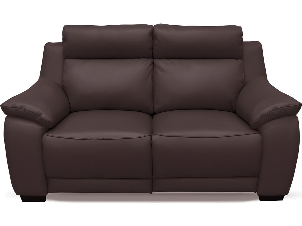 2-seater sofa with 2 Boisona chairs in thick, luxurious Italian leather - 2 Boisona electric chairs in light chocolate brown - Boisona LKJU12120