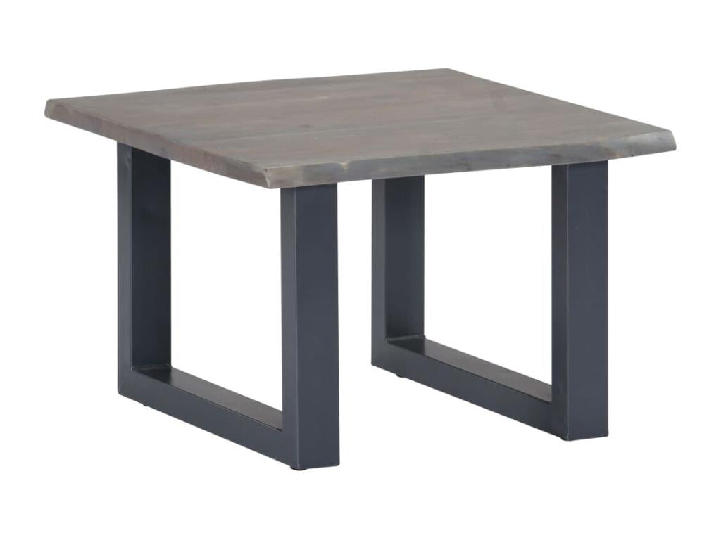 Coffee table with natural edge, grey, 60x60x40 cm, Boisona wood, NLMW30519